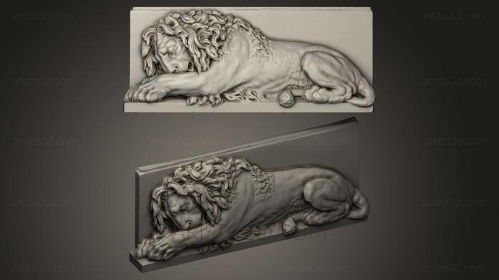 Figurines lions tigers sphinxes (STKL_0100) 3D model for CNC machine